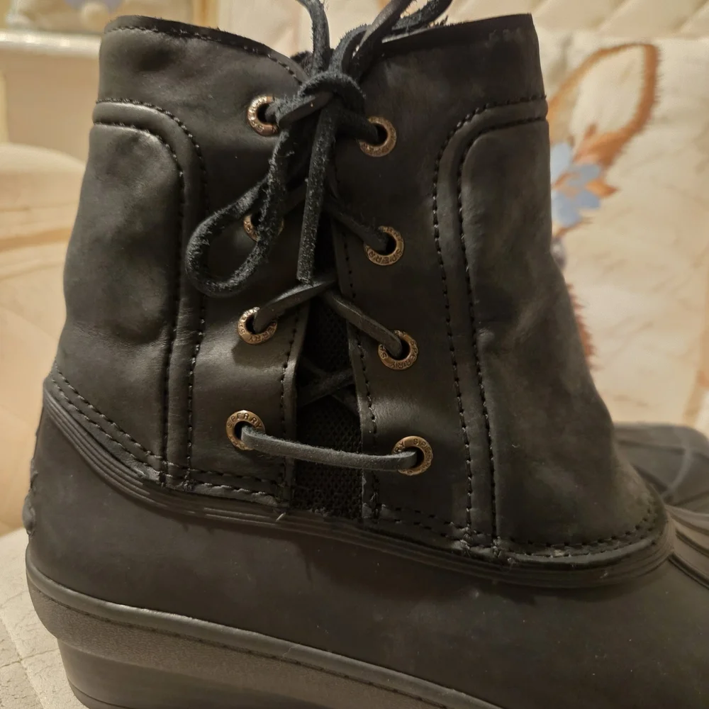 Sperry Black Lace-Up Boots